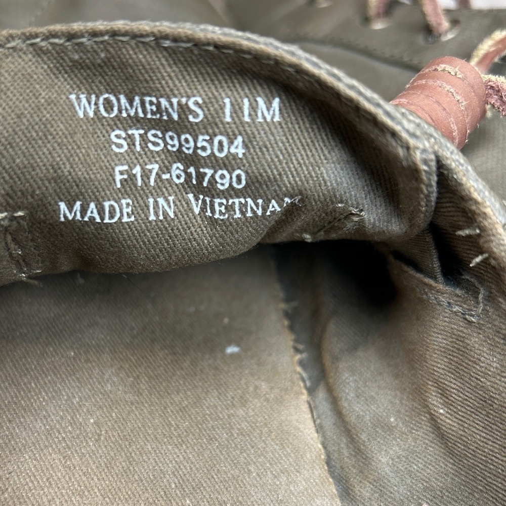 Sperry Crest Vibe Womens 11M Olive Green Canvas Sneakers STS99504 Rawhide Laces - Picture 8 of 8